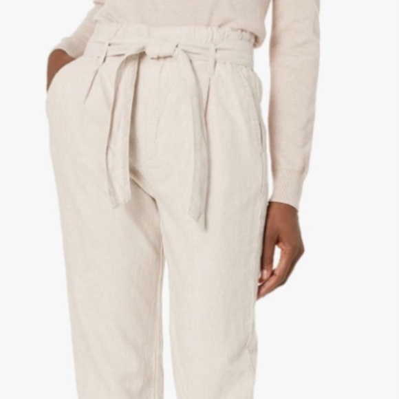 JAG Pants - Jag Jeans Cream Straight-Leg Paperbag Waist Pants